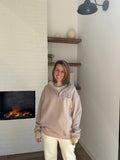SUDADERA OVERSIZE CON CREMALLERA - CUERDA NATURAL